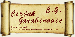 Ćirjak Garabinović vizit kartica